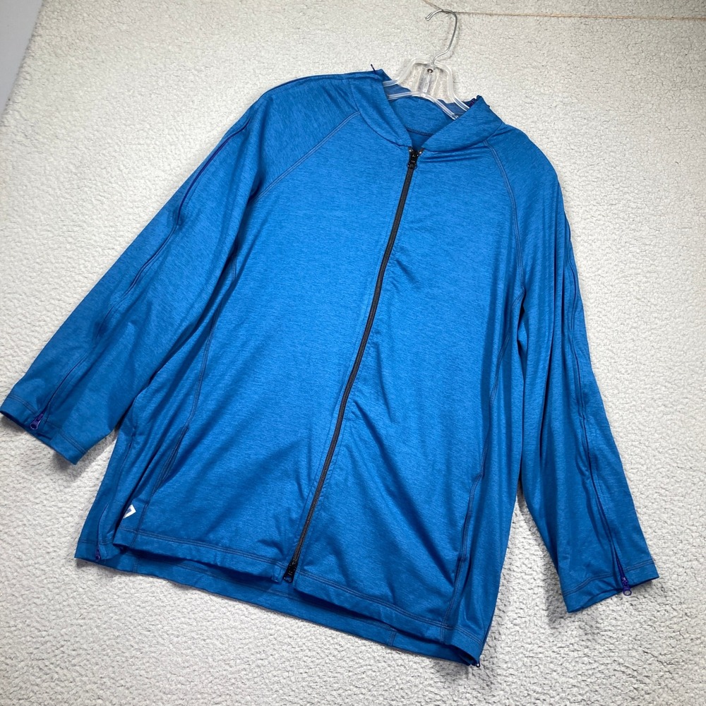 Reboundwear Adaptive Full Zip Jacket Mens XXL Blue Side Sleeve Zippers Athletic